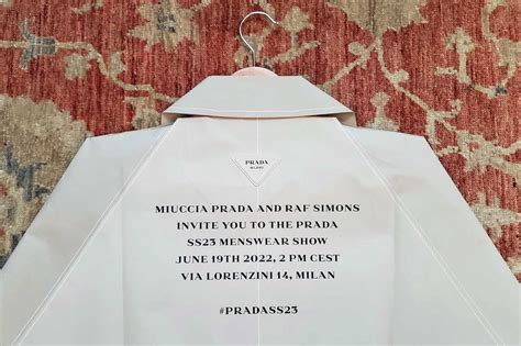 Prada's SS23 Show Invite Is a Paper Coat by Miuccia 